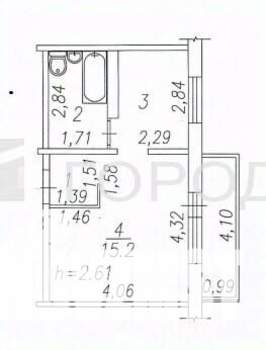 1-к квартира, вторичка, 28м2, 5/5 этаж