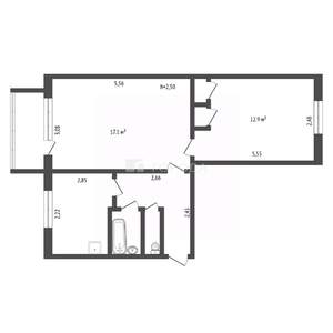 2-к квартира, вторичка, 44м2, 4/5 этаж