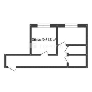 2-к квартира, вторичка, 52м2, 1/9 этаж