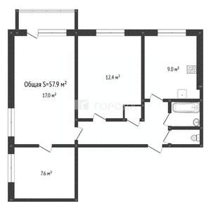 3-к квартира, вторичка, 58м2, 7/9 этаж
