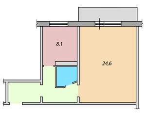 1-к квартира, вторичка, 43м2, 9/1 этаж