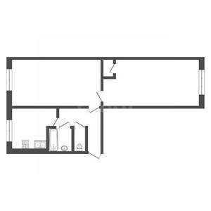 2-к квартира, вторичка, 44м2, 1/5 этаж