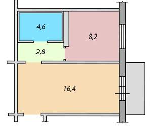 1-к квартира, вторичка, 32м2, 1/1 этаж