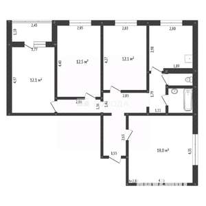 3-к квартира, вторичка, 107м2, 11/16 этаж