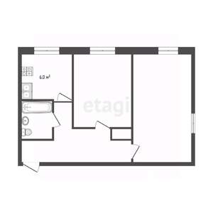 2-к квартира, вторичка, 43м2, 2/5 этаж