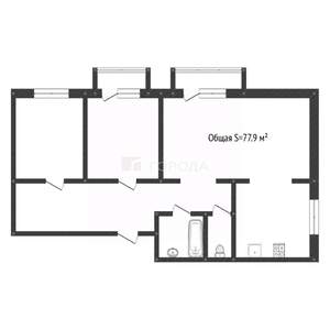 3-к квартира, вторичка, 78м2, 7/9 этаж