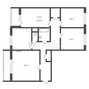 4-к квартира, вторичка, 79м2, 8/10 этаж