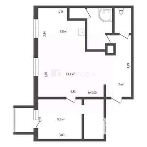 2-к квартира, вторичка, 54м2, 4/6 этаж