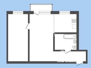 2-к квартира, вторичка, 45м2, 3/5 этаж
