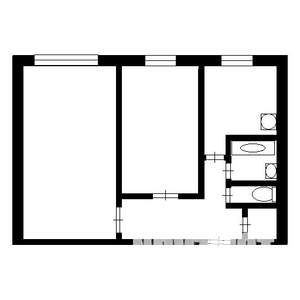 2-к квартира, вторичка, 46м2, 1/5 этаж