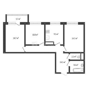 3-к квартира, вторичка, 72м2, 3/20 этаж