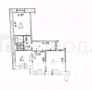 3-к квартира, вторичка, 59м2, 1/5 этаж