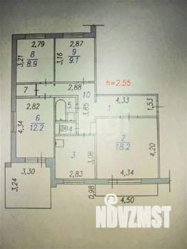 4-к квартира, вторичка, 77м2, 7/9 этаж