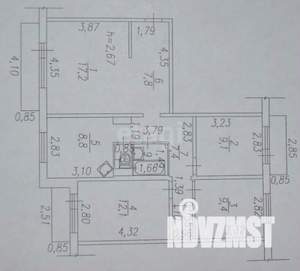 4-к квартира, вторичка, 77м2, 7/9 этаж