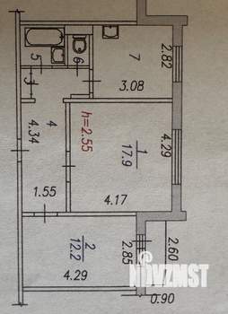 2-к квартира, вторичка, 52м2, 4/9 этаж