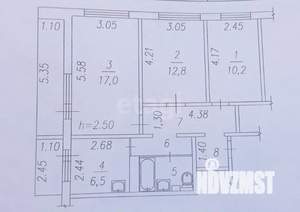 3-к квартира, вторичка, 60м2, 2/12 этаж