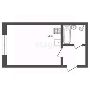 Студия квартира, вторичка, 18м2, 1/4 этаж