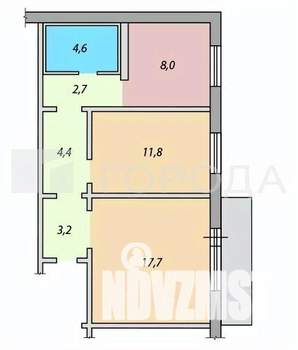 2-к квартира, вторичка, 48м2, 9/9 этаж
