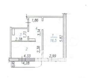 1-к квартира, вторичка, 36м2, 4/10 этаж