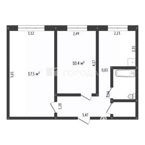 2-к квартира, вторичка, 44м2, 1/5 этаж