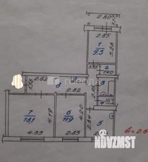 3-к квартира, вторичка, 66м2, 5/9 этаж