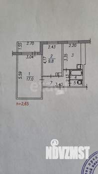 2-к квартира, вторичка, 44м2, 1/9 этаж