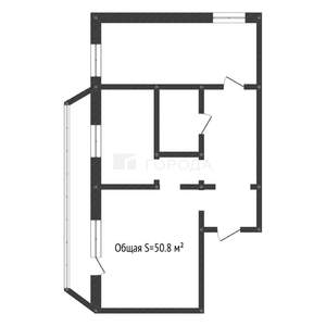 2-к квартира, вторичка, 51м2, 2/10 этаж