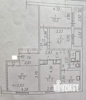 4-к квартира, вторичка, 78м2, 8/9 этаж