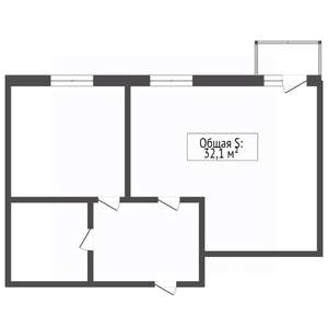 1-к квартира, вторичка, 35м2, 7/10 этаж