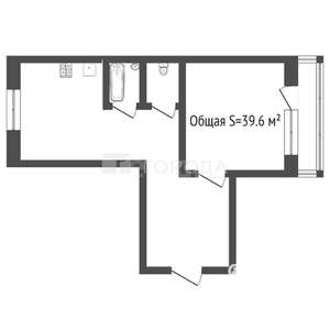 1-к квартира, вторичка, 40м2, 1/5 этаж
