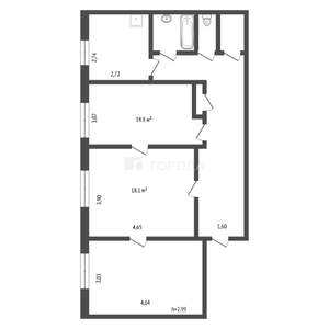 3-к квартира, вторичка, 75м2, 3/5 этаж