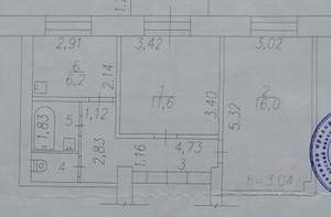 2-к квартира, вторичка, 46м2, 3/4 этаж