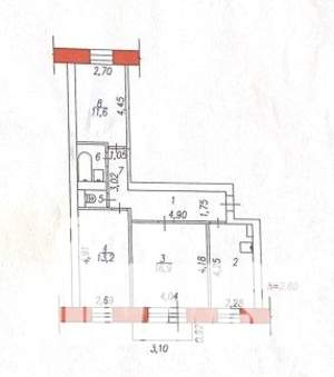 3-к квартира, вторичка, 67м2, 2/6 этаж