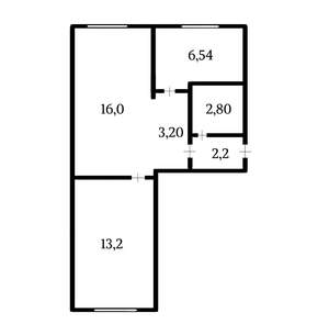 2-к квартира, вторичка, 43м2, 1/5 этаж