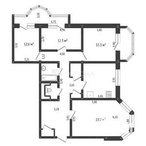 4-к квартира, вторичка, 112м2, 9/10 этаж