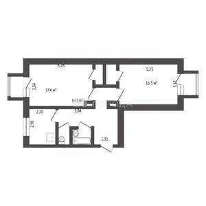 2-к квартира, вторичка, 59м2, 3/4 этаж
