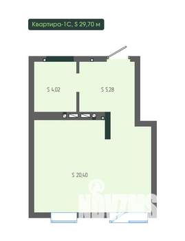 1-к квартира, вторичка, 30м2, 4/12 этаж