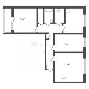 3-к квартира, вторичка, 66м2, 6/9 этаж