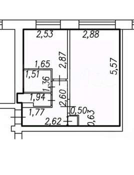 1-к квартира, вторичка, 30м2, 1/5 этаж