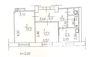 2-к квартира, вторичка, 49м2, 2/6 этаж
