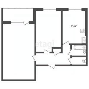 2-к квартира, вторичка, 44м2, 7/9 этаж