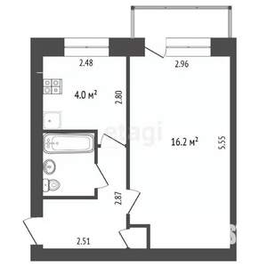 1-к квартира, вторичка, 27м2, 4/5 этаж