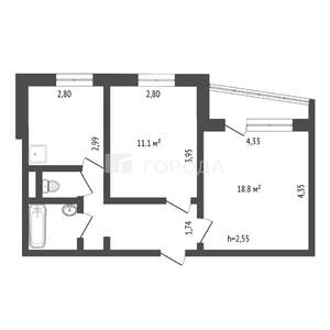 2-к квартира, вторичка, 50м2, 5/5 этаж