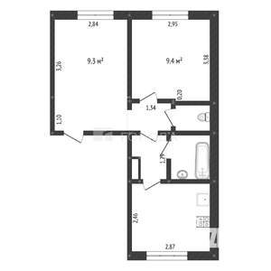 2-к квартира, вторичка, 36м2, 1/10 этаж