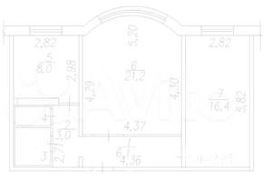 2-к квартира, вторичка, 59м2, 3/10 этаж