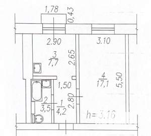 1-к квартира, вторичка, 33м2, 4/5 этаж