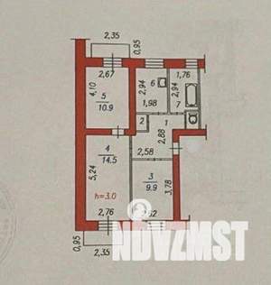 3-к квартира, вторичка, 55м2, 3/4 этаж