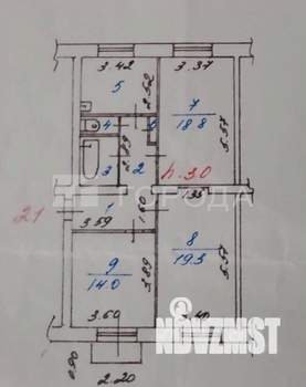3-к квартира, вторичка, 76м2, 2/5 этаж