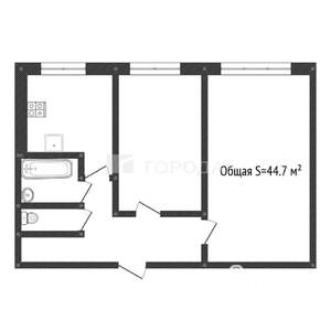 2-к квартира, вторичка, 45м2, 1/5 этаж