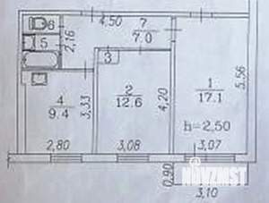 2-к квартира, вторичка, 50м2, 8/10 этаж